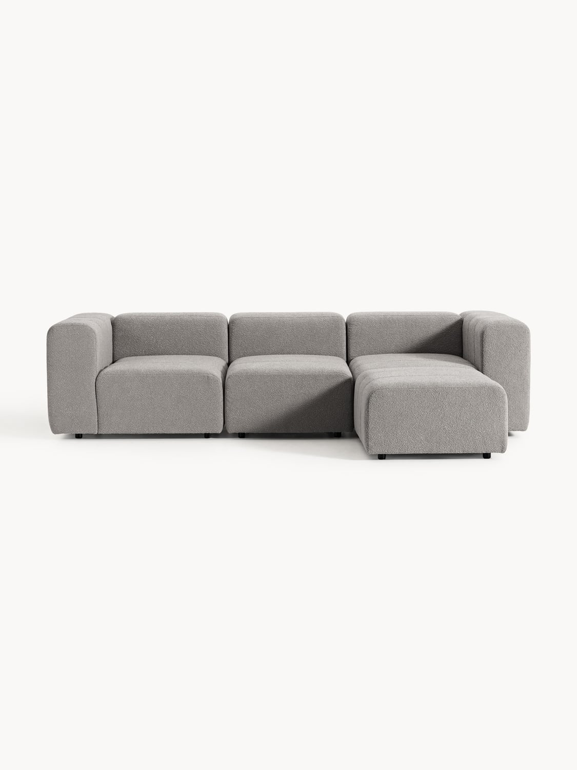 Lena Modular Bouclé Sofa (4-seater) with Ottoman (left/right) — Taupe