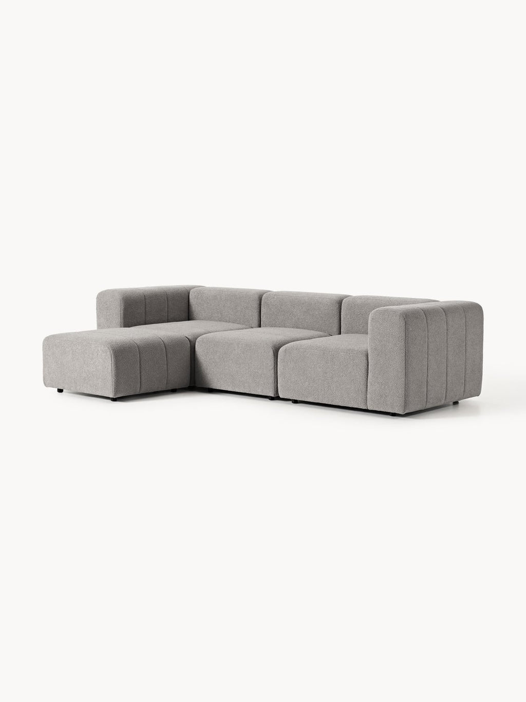 Lena Modular Bouclé Sofa (4-seater) with Ottoman (left/right) — Taupe