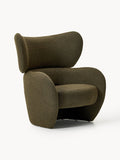 Teyvat Bouclé-Armchair — Chocolate
