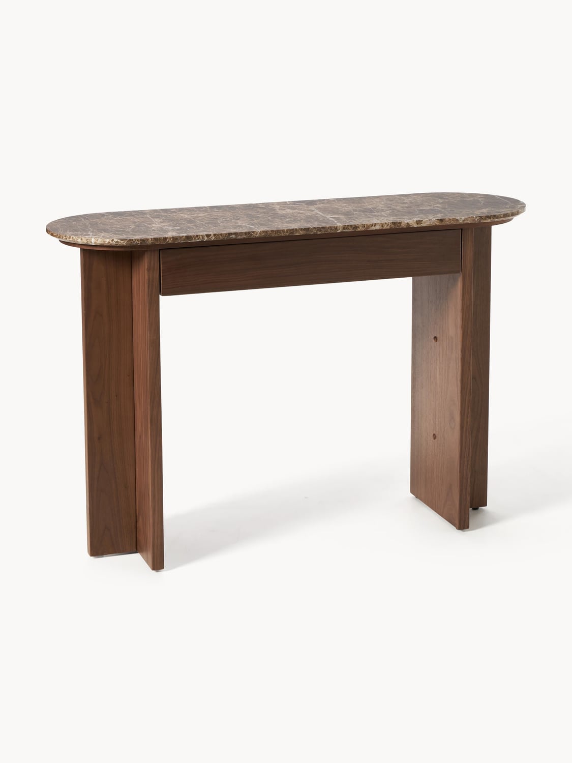 Zumi Wood-Console Table with Marble Top and Drawer