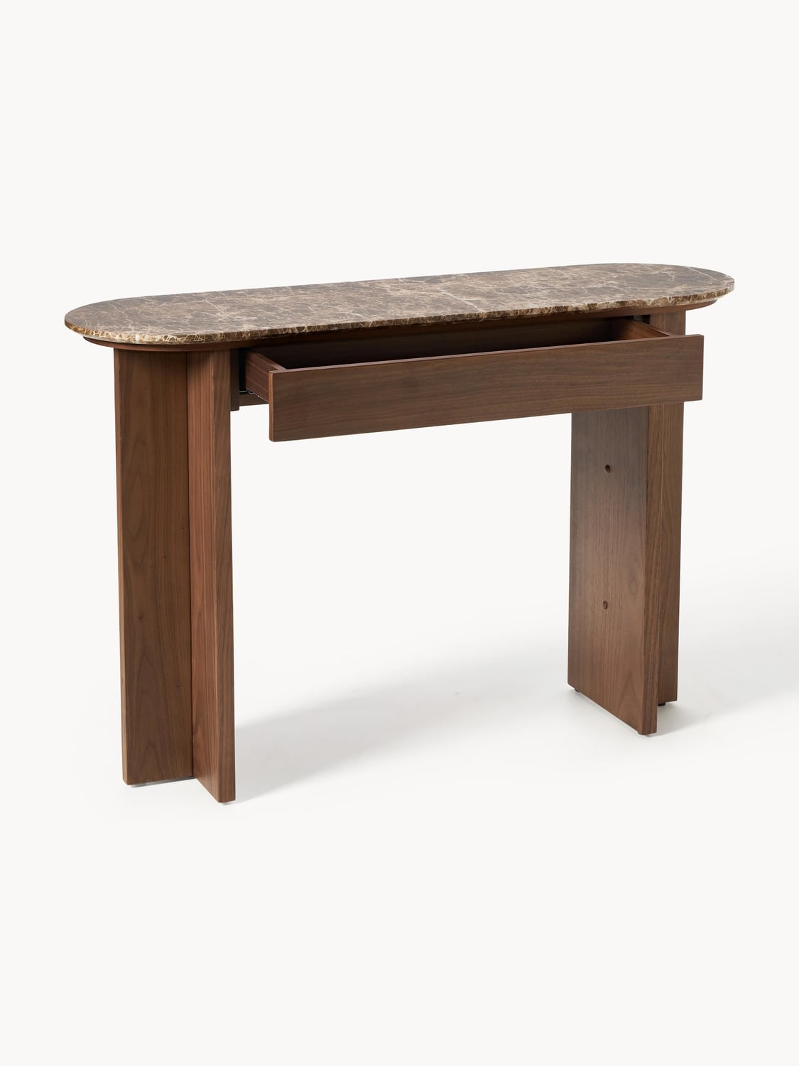Zumi Wood-Console Table with Marble Top and Drawer