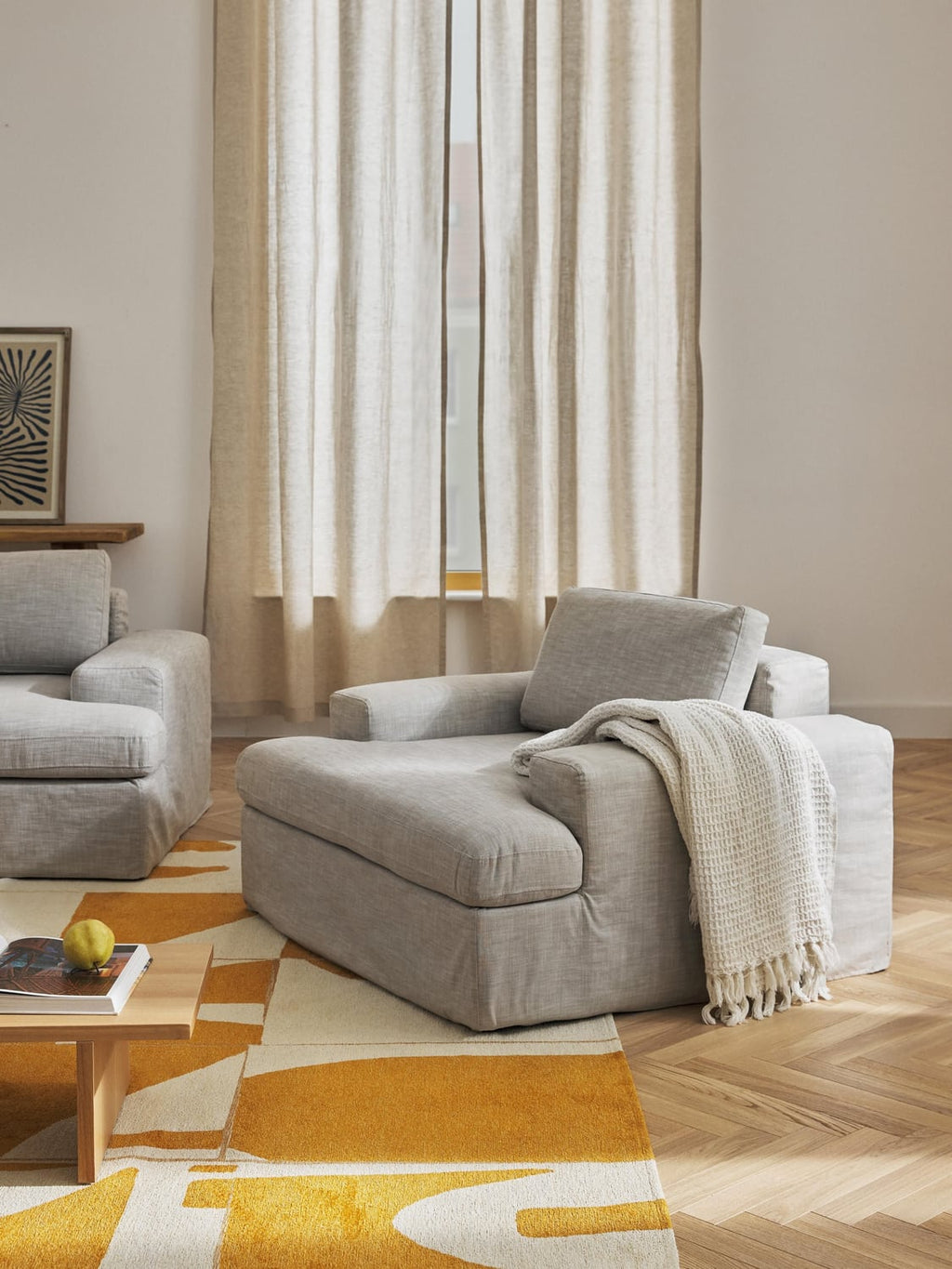 Russell Armchair with removable covers — Oatmeal