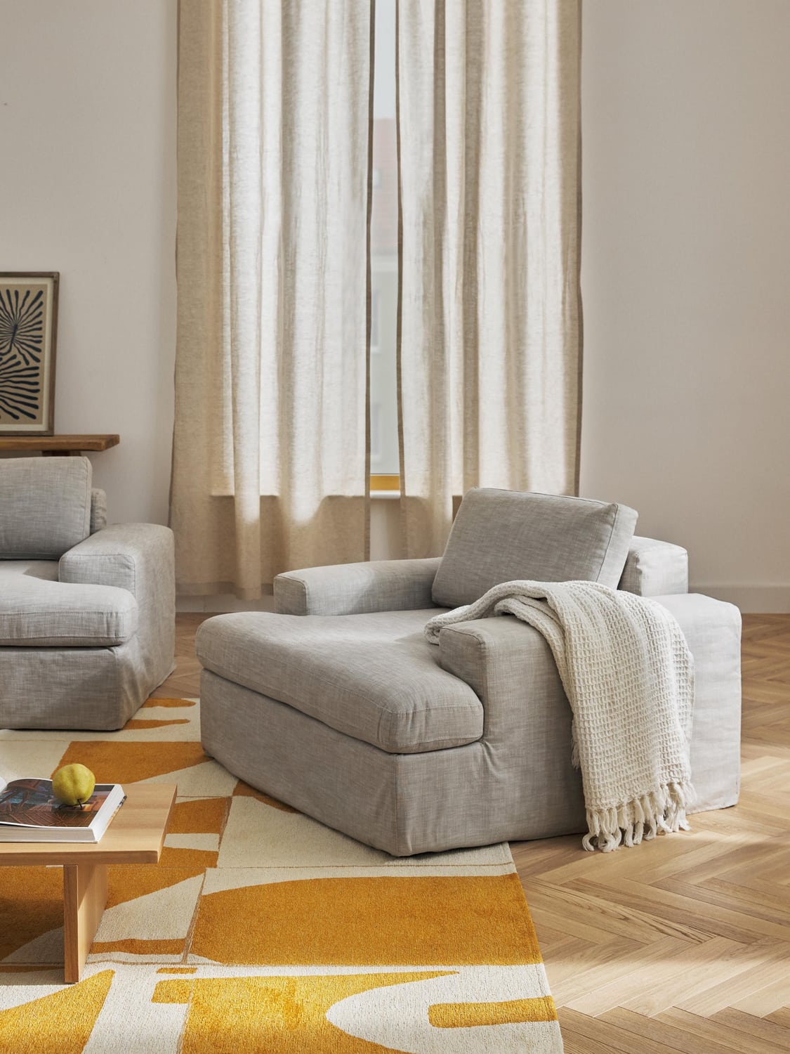 Russell Armchair with removable covers — Oatmeal